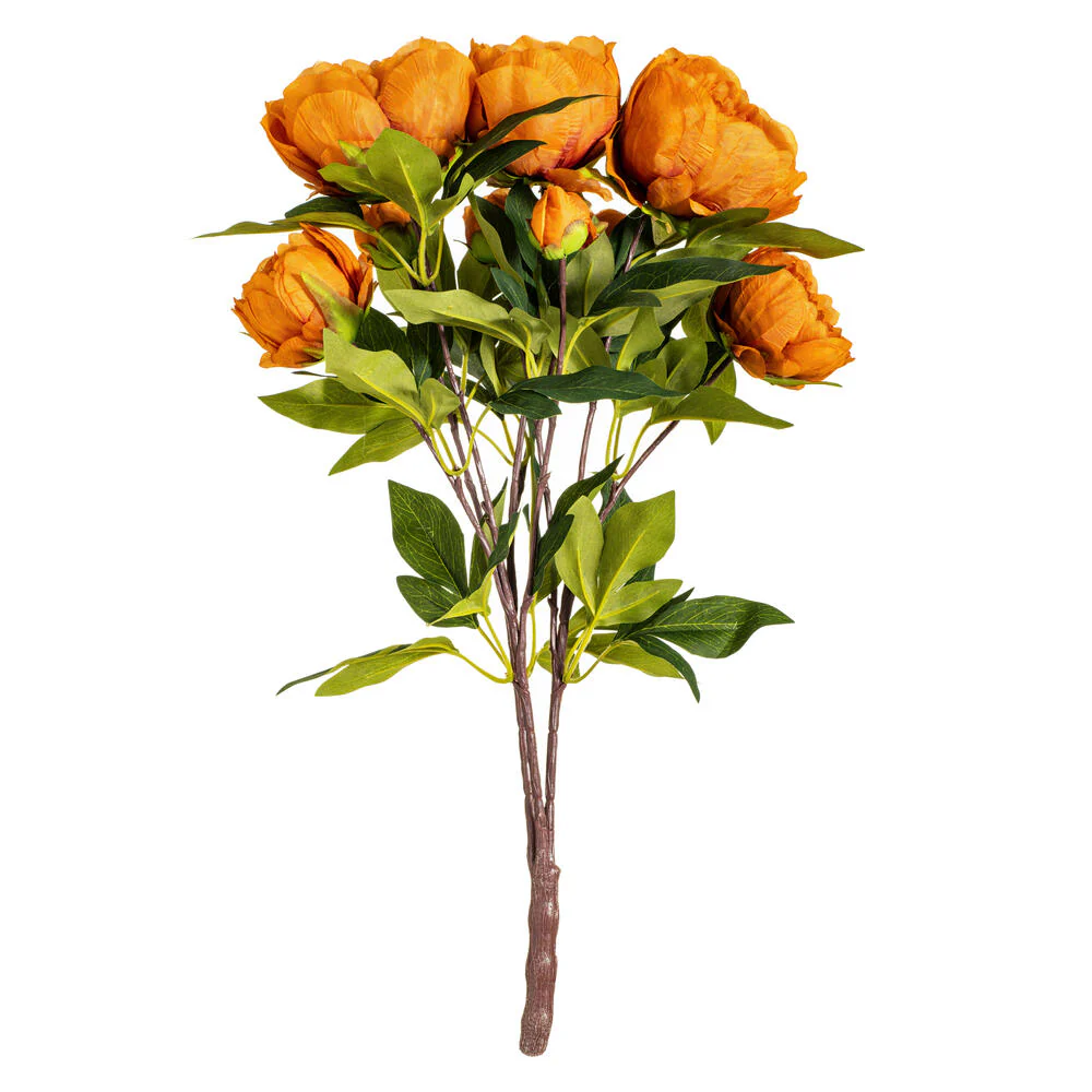 23" Peony Silk Flower Bush -Coffee (Pack of 4)
