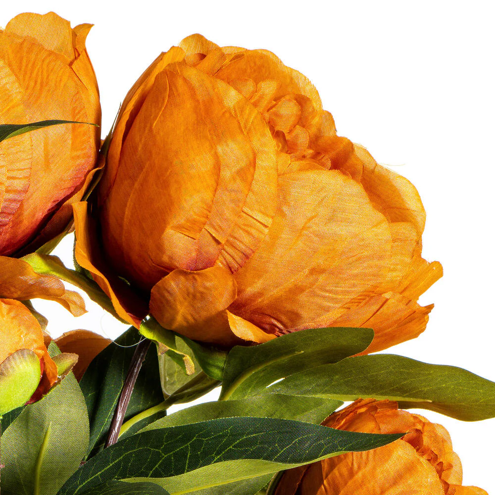 23" Peony Silk Flower Bush -Coffee (Pack of 4) - Image 2