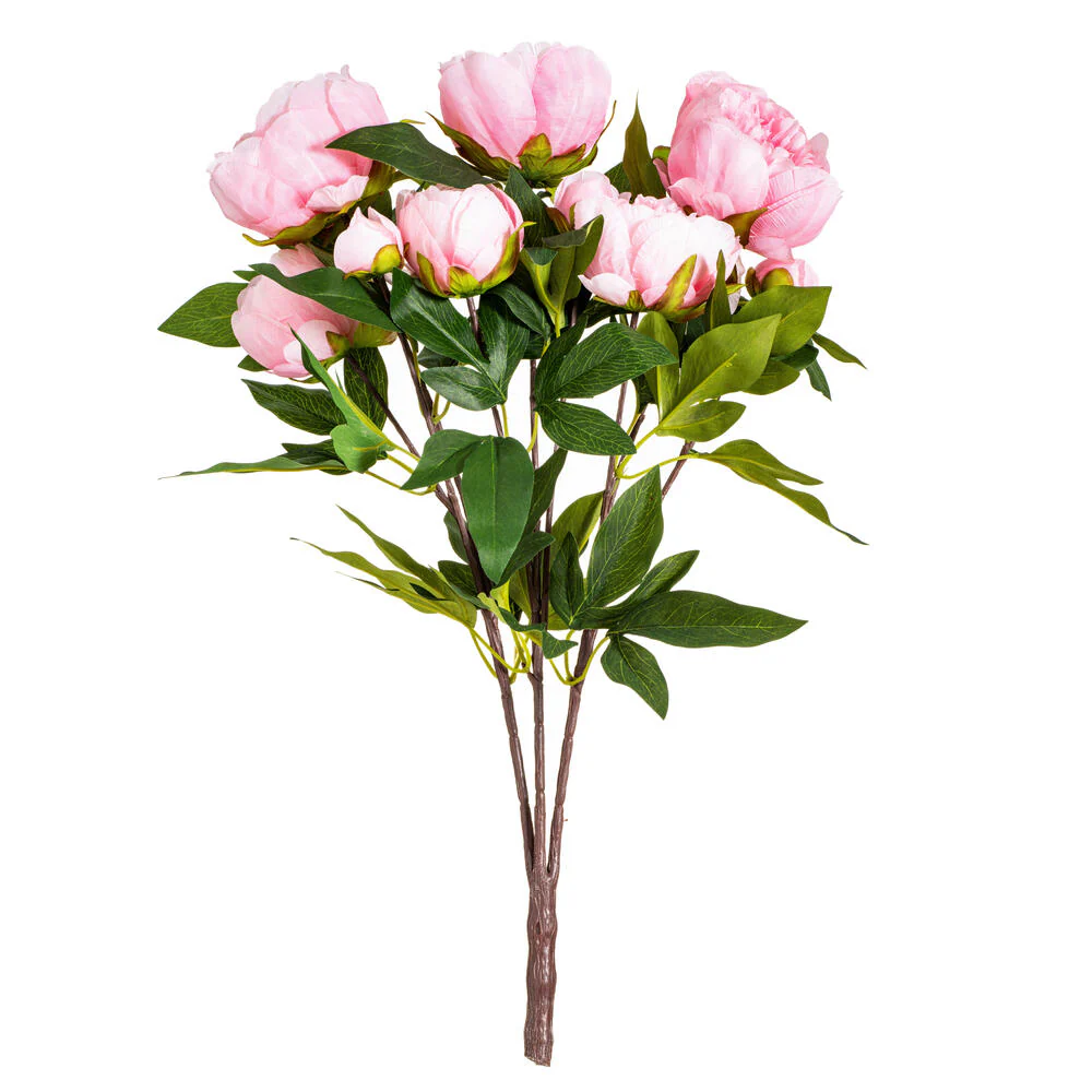 23" Peony Silk Flower Bush -Pink (Pack of 4)