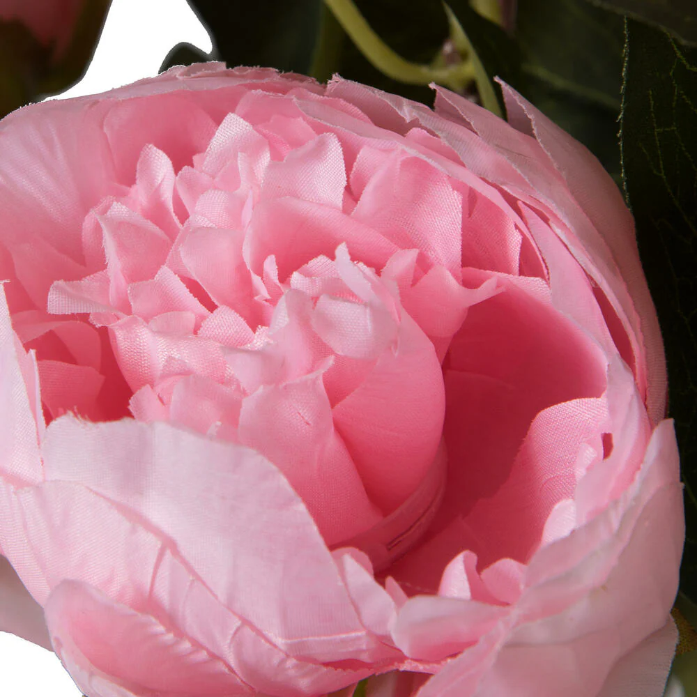 23" Peony Silk Flower Bush -Pink (Pack of 4) - Image 3
