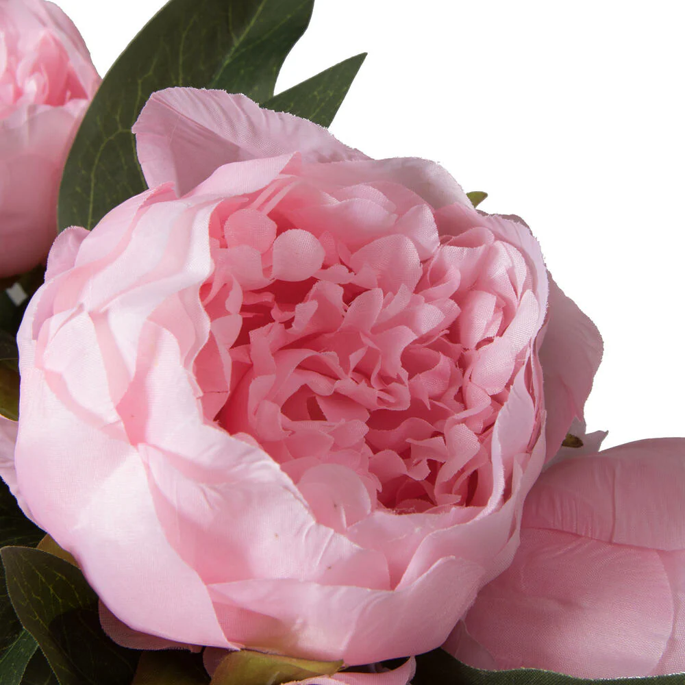 23" Peony Silk Flower Bush -Pink (Pack of 4) - Image 7