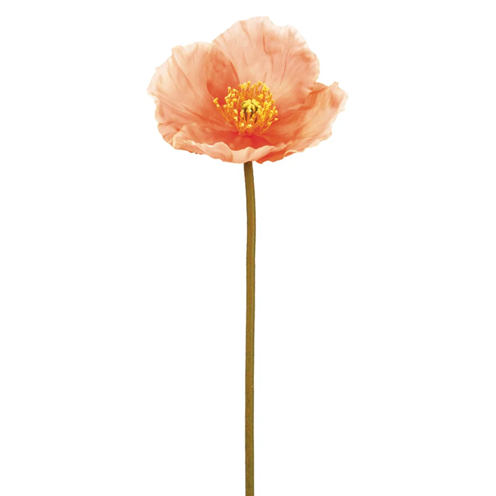 23" Poppy Silk Flower Stem -Salmon (Pack of 36)