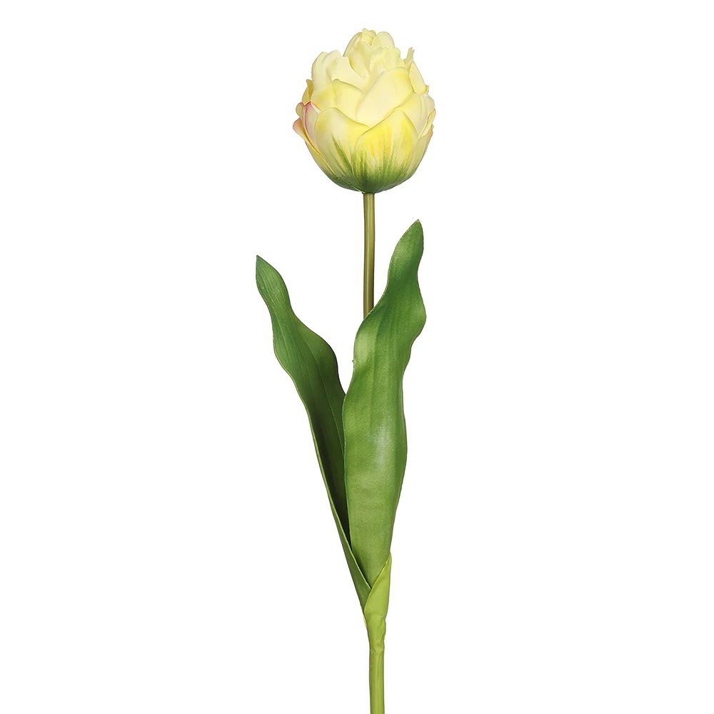 23" Real Touch Artichoke Tulip Silk Flower Stem -Yellow (Pack of 12)