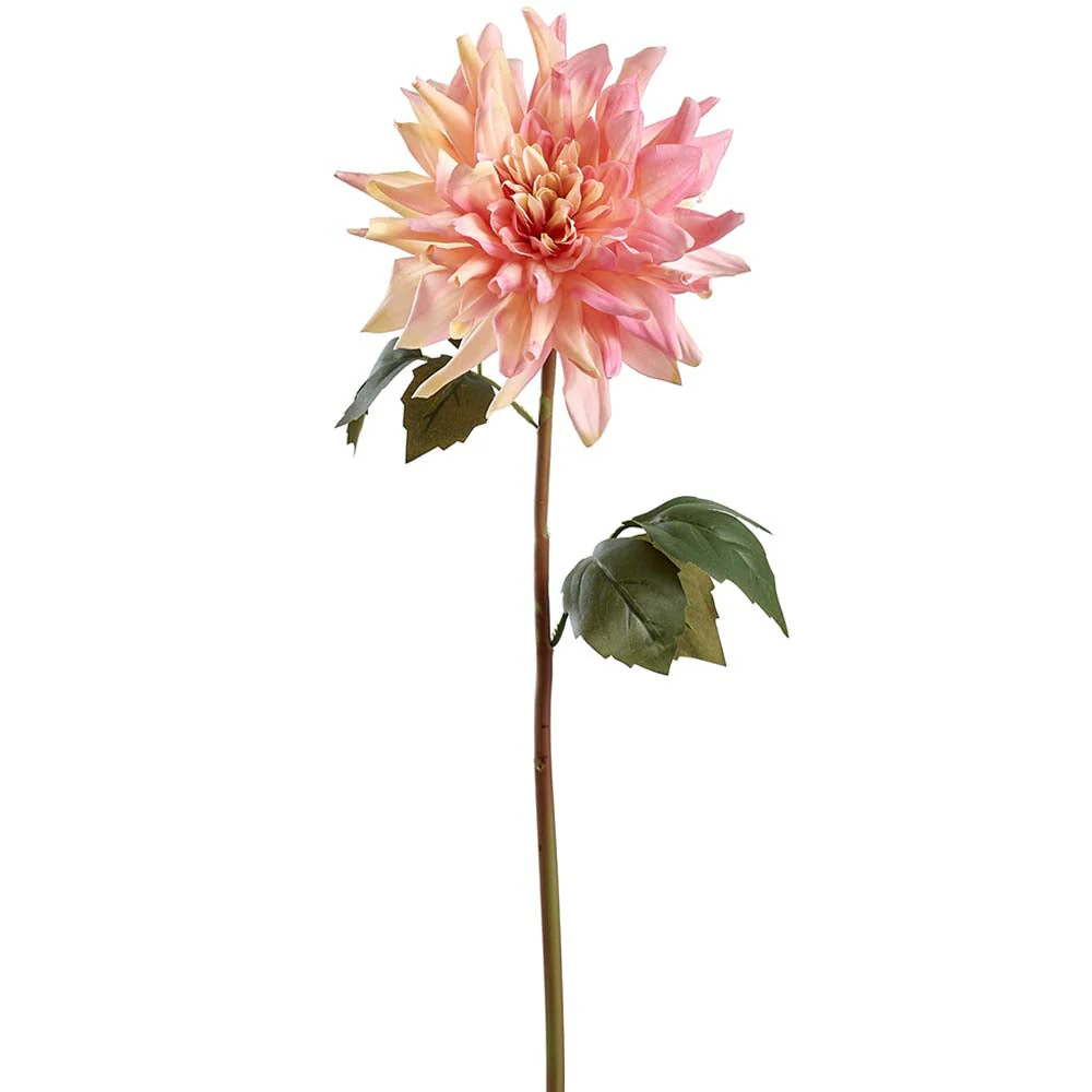 23" Real Touch Dahlia Silk Flower Stem -Pink/Yellow (Pack of 12)