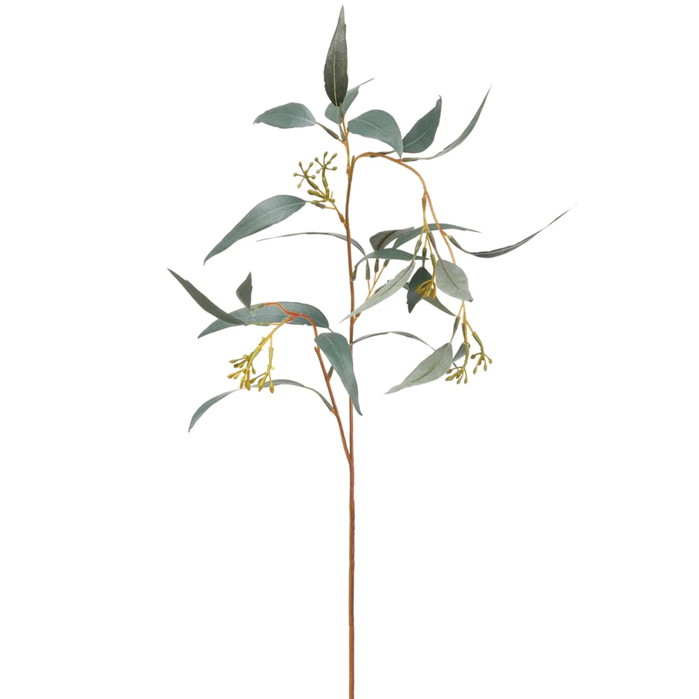 23" Silk Eucalyptus Leaf Stem -Green (Pack of 12)