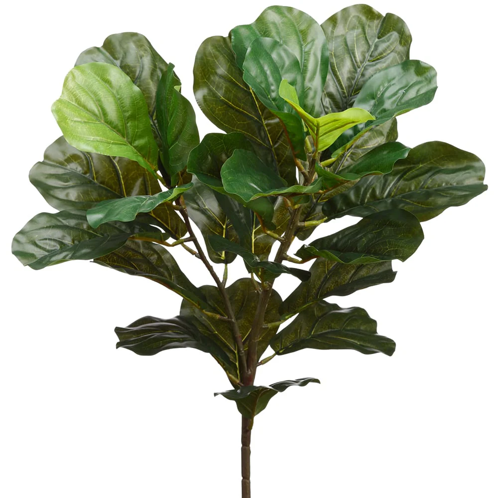 23" Silk Fiddle Leaf Fig Stem -27 Leaves -Green (Pack of 12)