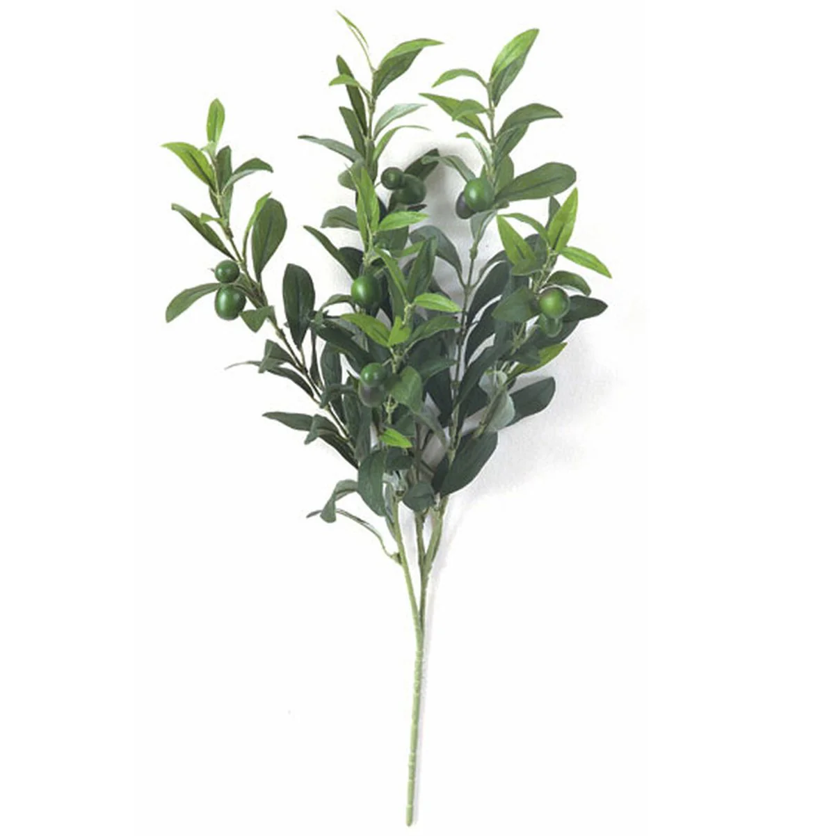 23" Silk Olive Leaf Branch Stem With Olives -Green (Pack of 12)