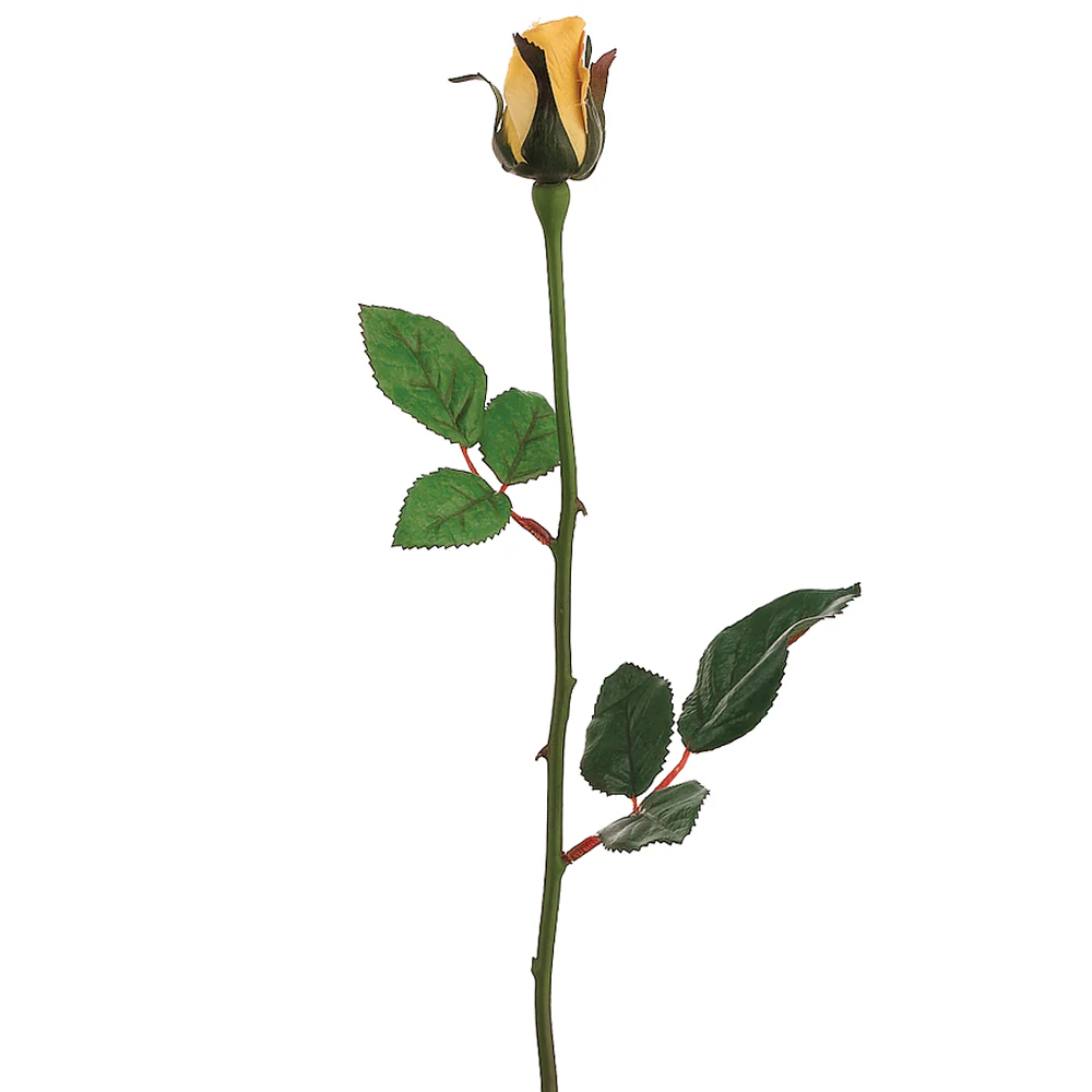 23" Silk Planter Rose Bud Flower Spray -Yellow (Pack of 24)