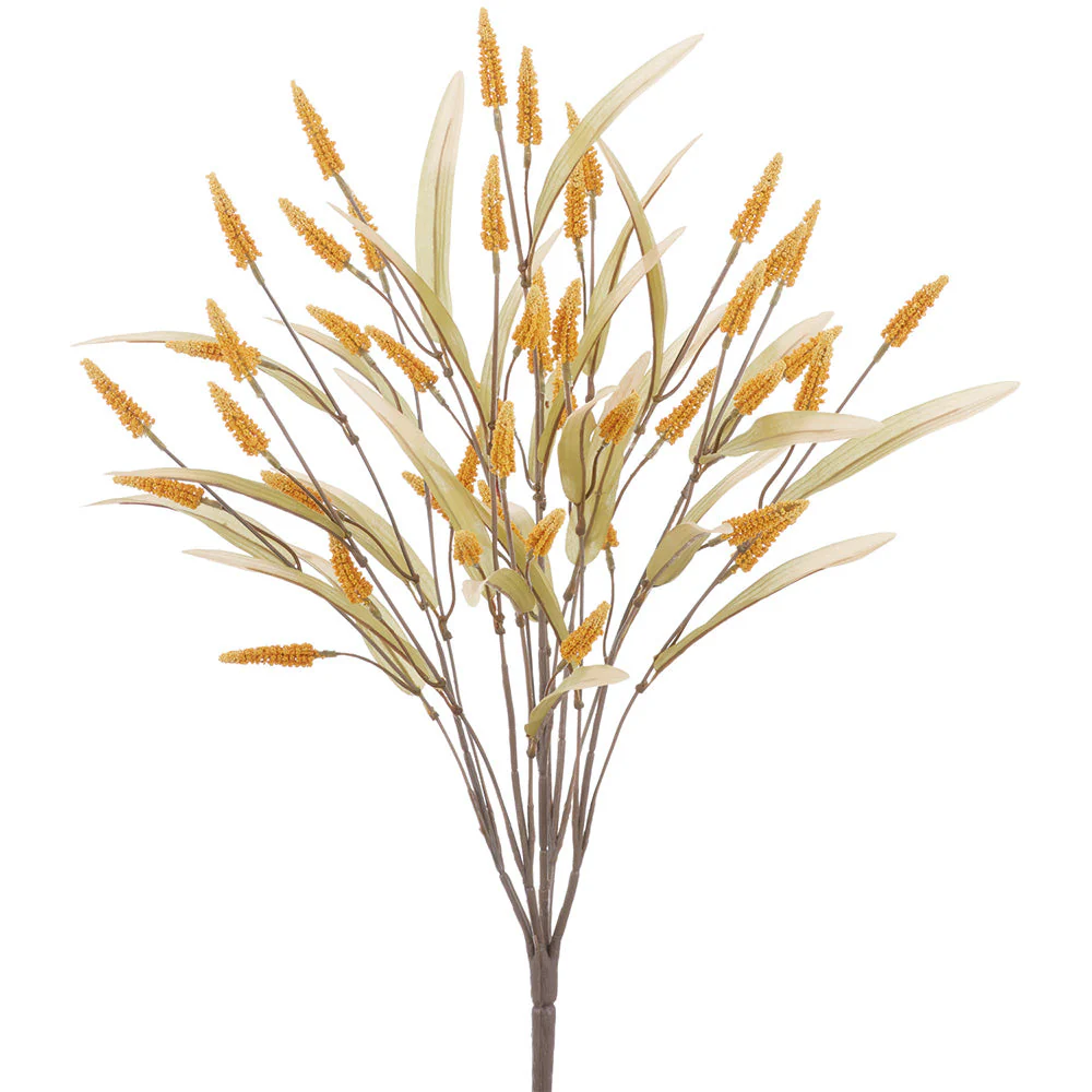 23" Veronica Silk Flower Bush -Mustard (Pack of 12)
