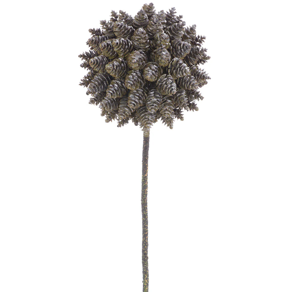 24.5" Artificial Pinecone Stem -Green/Brown (Pack of 4)