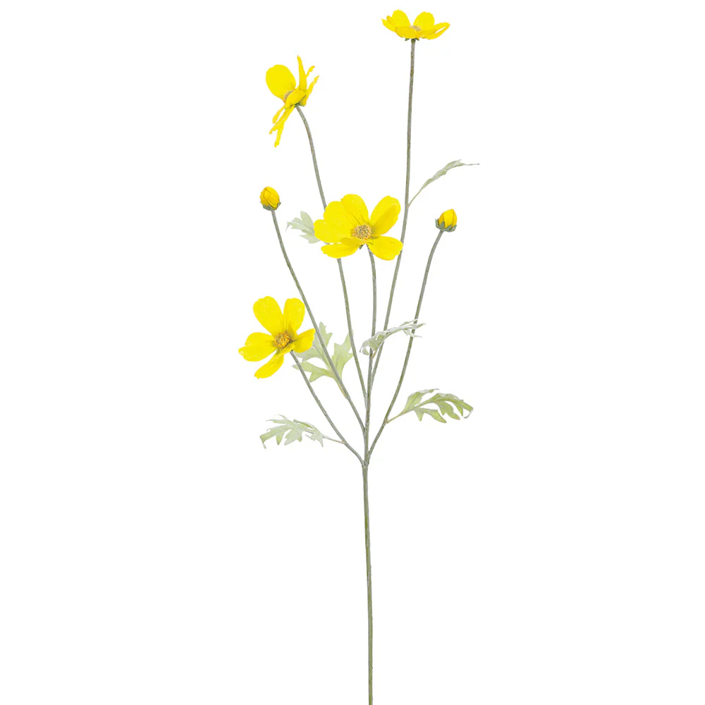 24.5" Cosmos Silk Flower Stem -Yellow (Pack of 12)