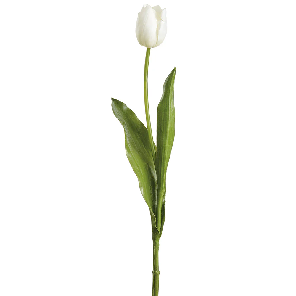 24.5" Dutch Tulip Silk Flower Stem -White (Pack of 12)