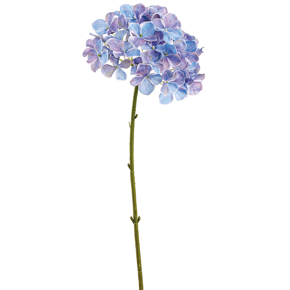 24.5" Hydrangea Silk Flower Stem -Blue (Pack of 12)