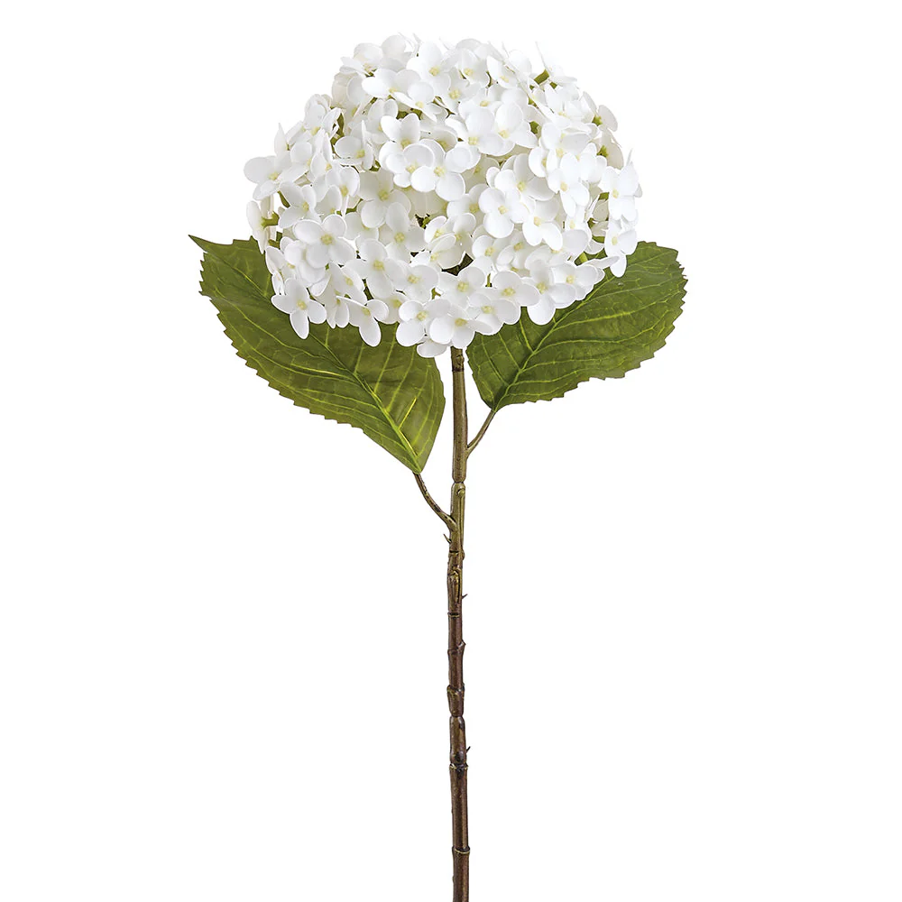 24.5" Real Touch Hydrangea Silk Flower Stem -White (Pack of 12)