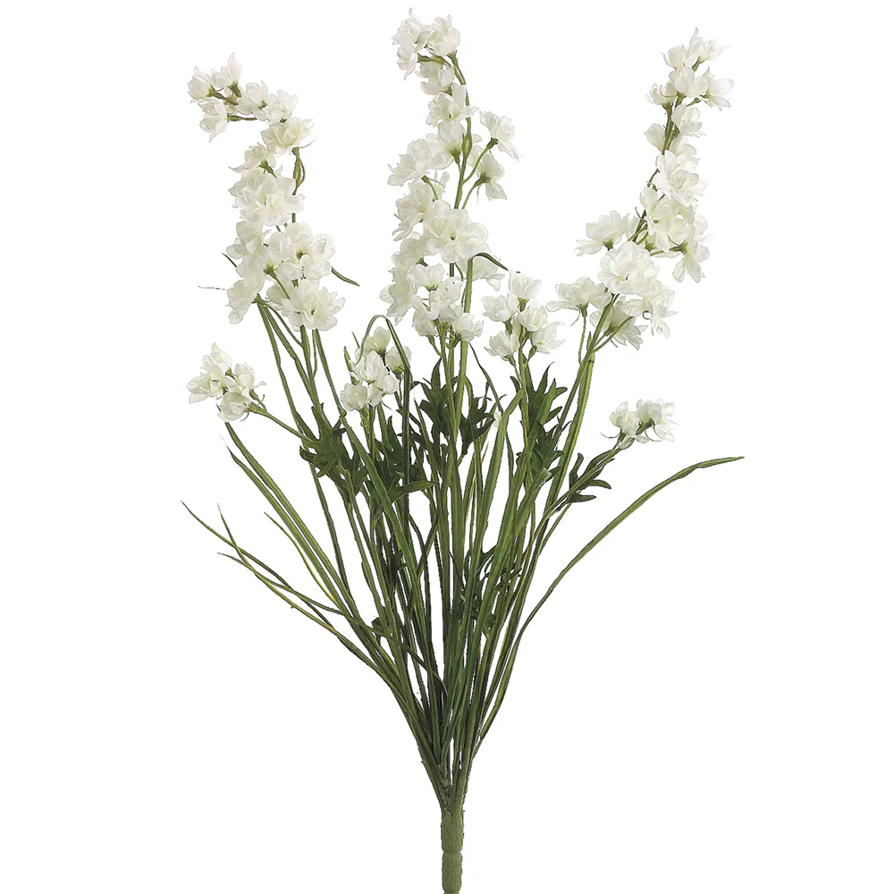 24.5" Silk Delphinium Flower Bush -Cream (Pack of 12)