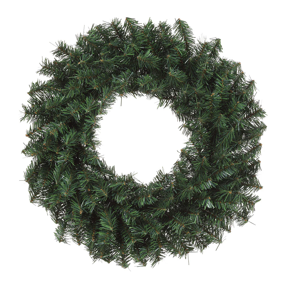 24" Artificial Canadian Rocky Pine Wreath -Green (Pack of 6)