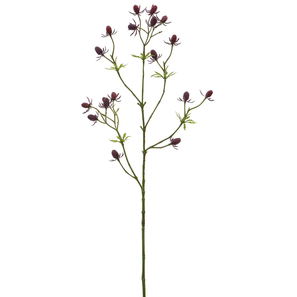 24" Artificial Eryngium Flower Stem -Purple (Pack of 12)