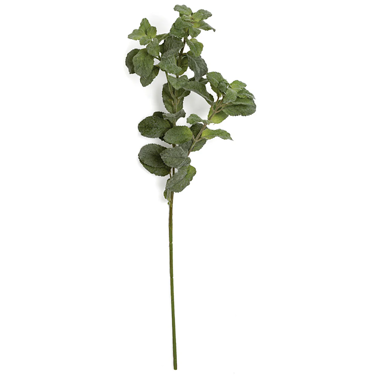 24" Artificial Flocked Mint Herb Stem -2 Tone Green (Pack of 12)