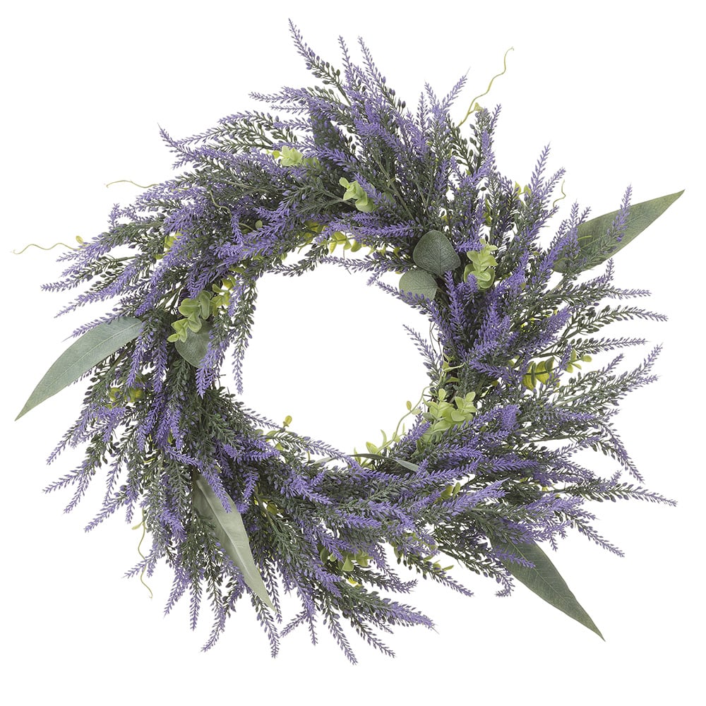 24" Artificial Lavender & Eucalyptus Wreath -Purple/Green (Pack of 2)