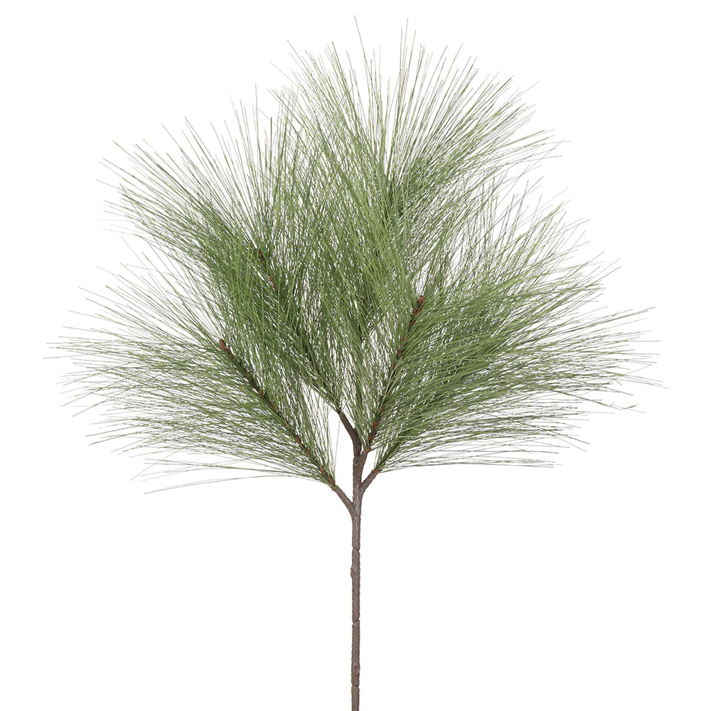 24" Artificial Long Needle Pine Stem -Green (Pack of 6)