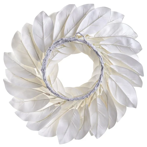 24" Artificial Magnolia Leaf Wreath -White (Pack of 2) - Image 2