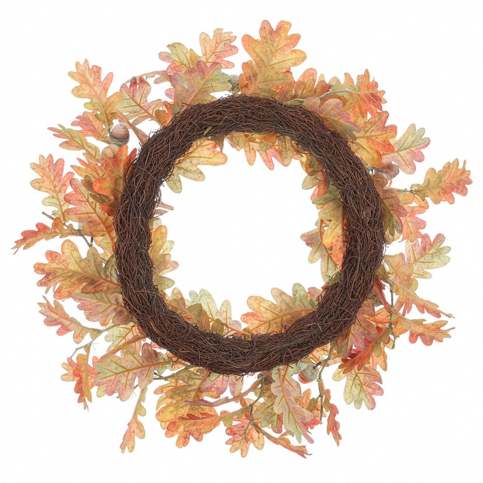 24" Artificial Oak Leaf & Acorn Wreath -Fall - Image 2