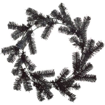 24" Artificial Pine Work Wreath -Black (Pack of 12)