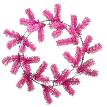 24" Artificial Pine Work Wreath -Hot Pink (Pack of 12)