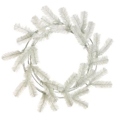 24" Artificial Pine Work Wreath -White (Pack of 12)