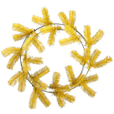 24" Artificial Pine Work Wreath -Yellow (Pack of 12)