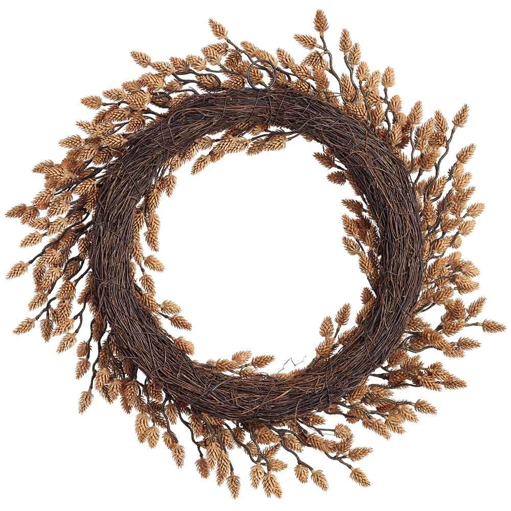 24" Artificial Plastic Pinecone Wreath -Green (Pack of 2) - Image 2