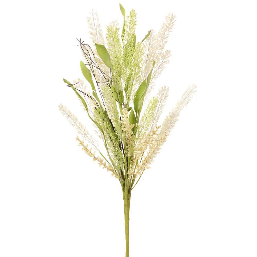 24" Artificial Rattail Grass Flower Stem -Cream/Green (Pack of 6)