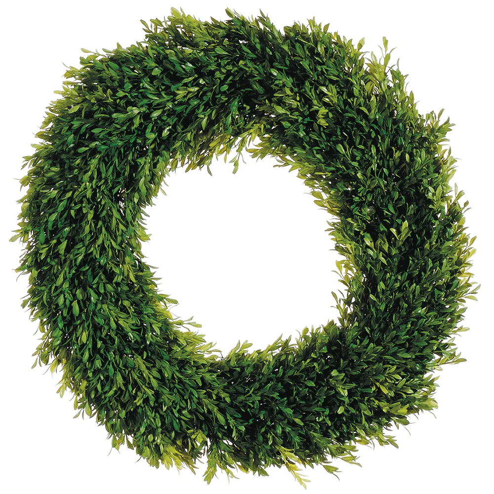 24" Artificial Tea Leaf Wreath -Green (Pack of 2)