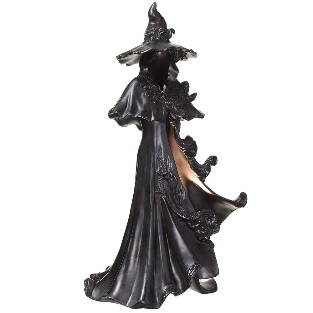 24" Battery Operated Halloween Witch -Black