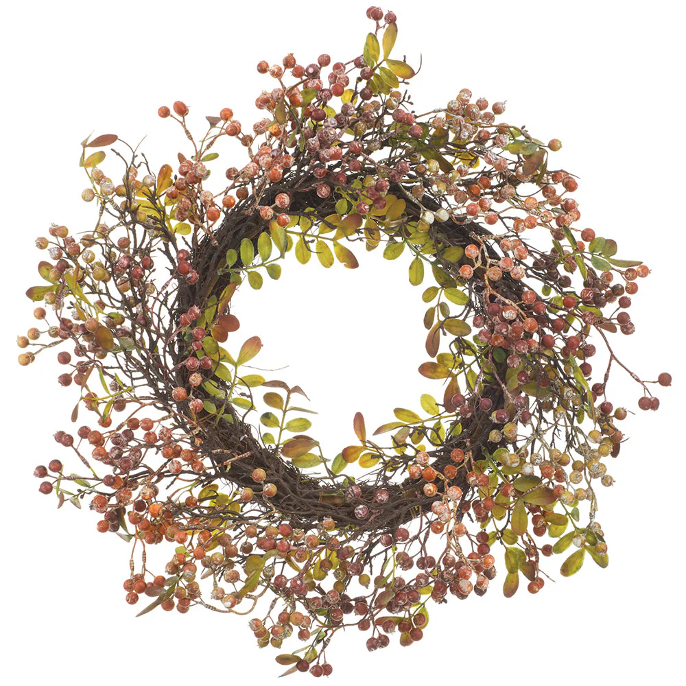 24" Berry Artificial Wreath -Mixed Colors