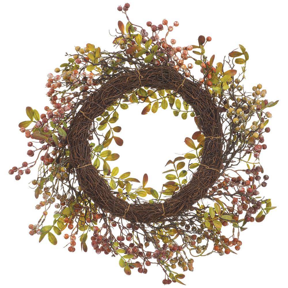 24" Berry Artificial Wreath -Mixed Colors - Image 2