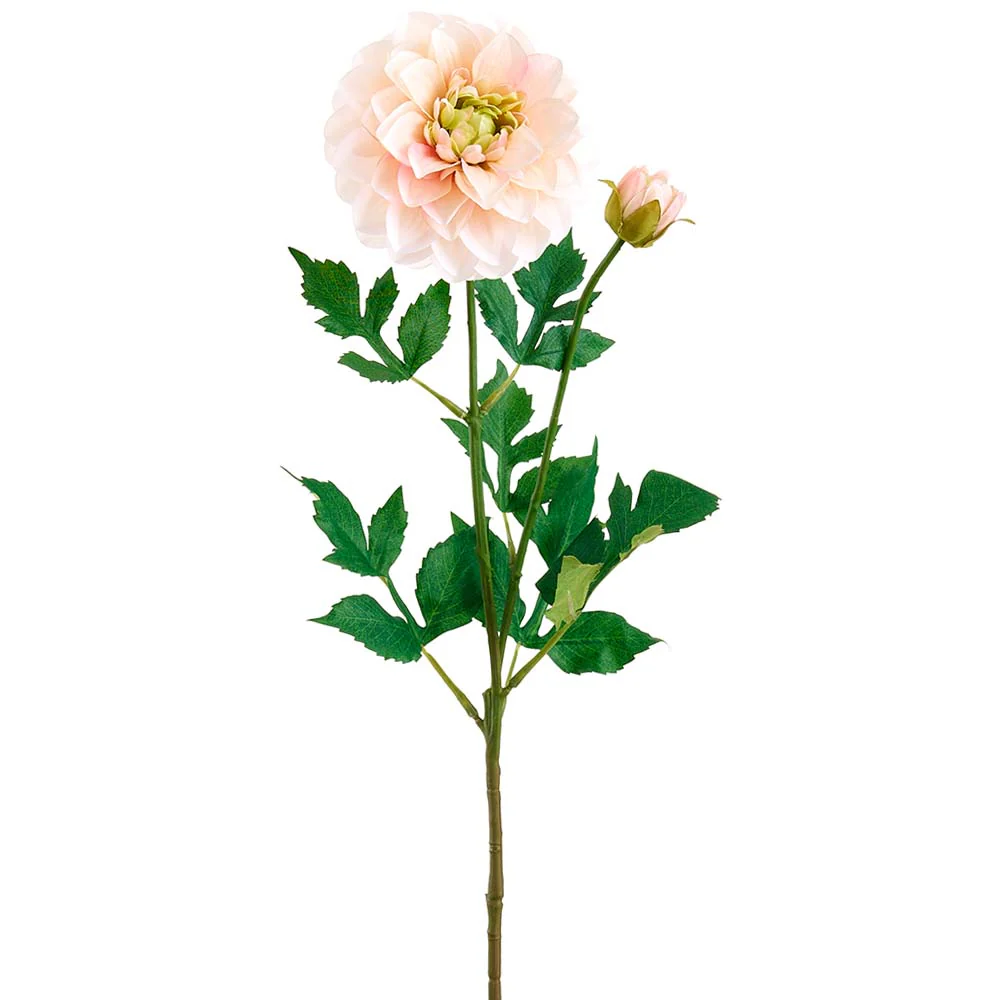 24" Dahlia Faux Flower Stem -Peach (Pack of 12)
