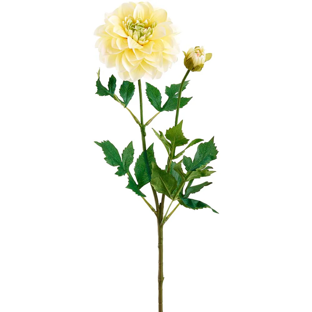 24" Dahlia Faux Flower Stem -Yellow (Pack of 12)
