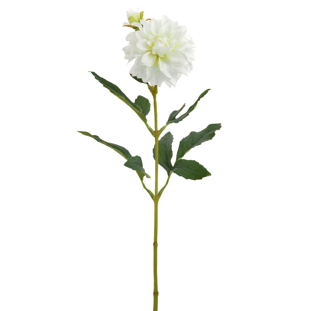 24" Dahlia Silk Flower Stem -White (Pack of 12)