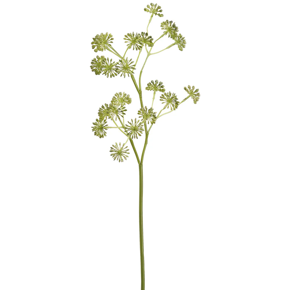 24" Fatsia Japonica Bud Artificial Flower Stem -Green (Pack of 12)
