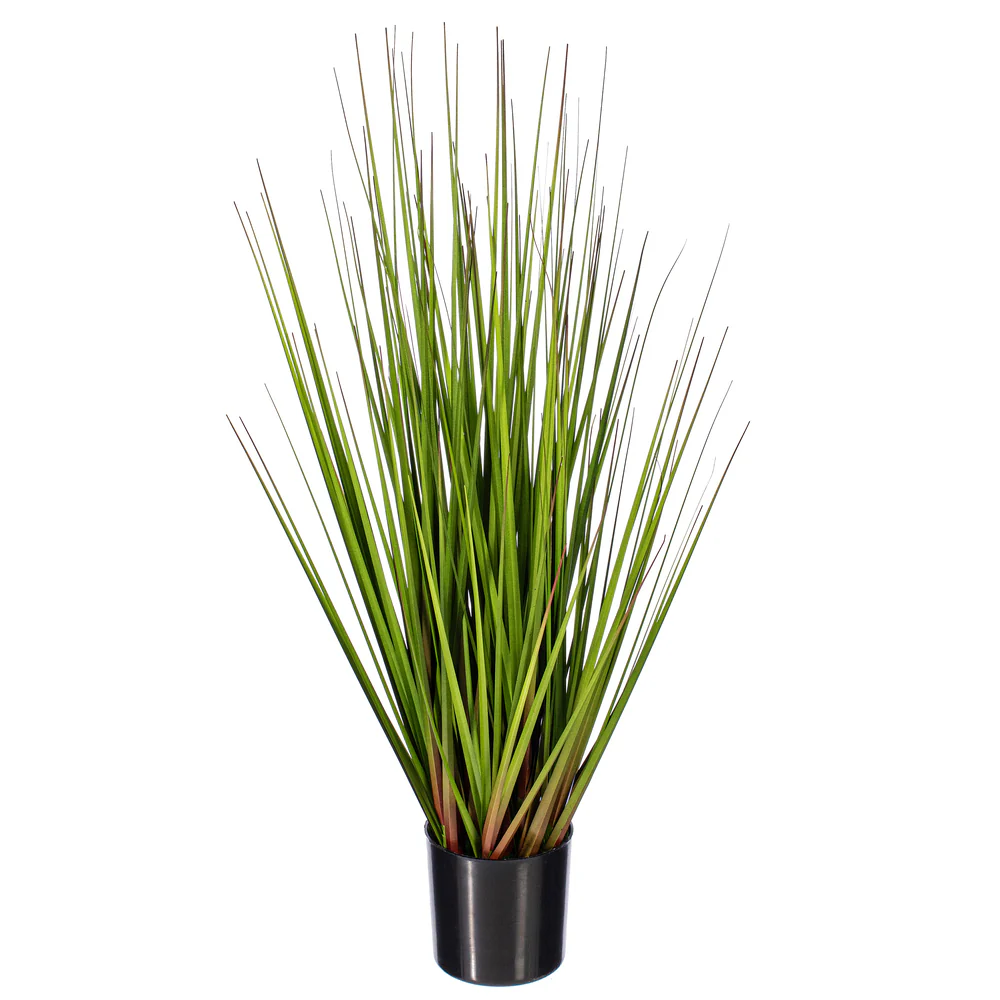 24" Flax Grass Artificial Plant w/Pot -Green/Burgundy - Image 4