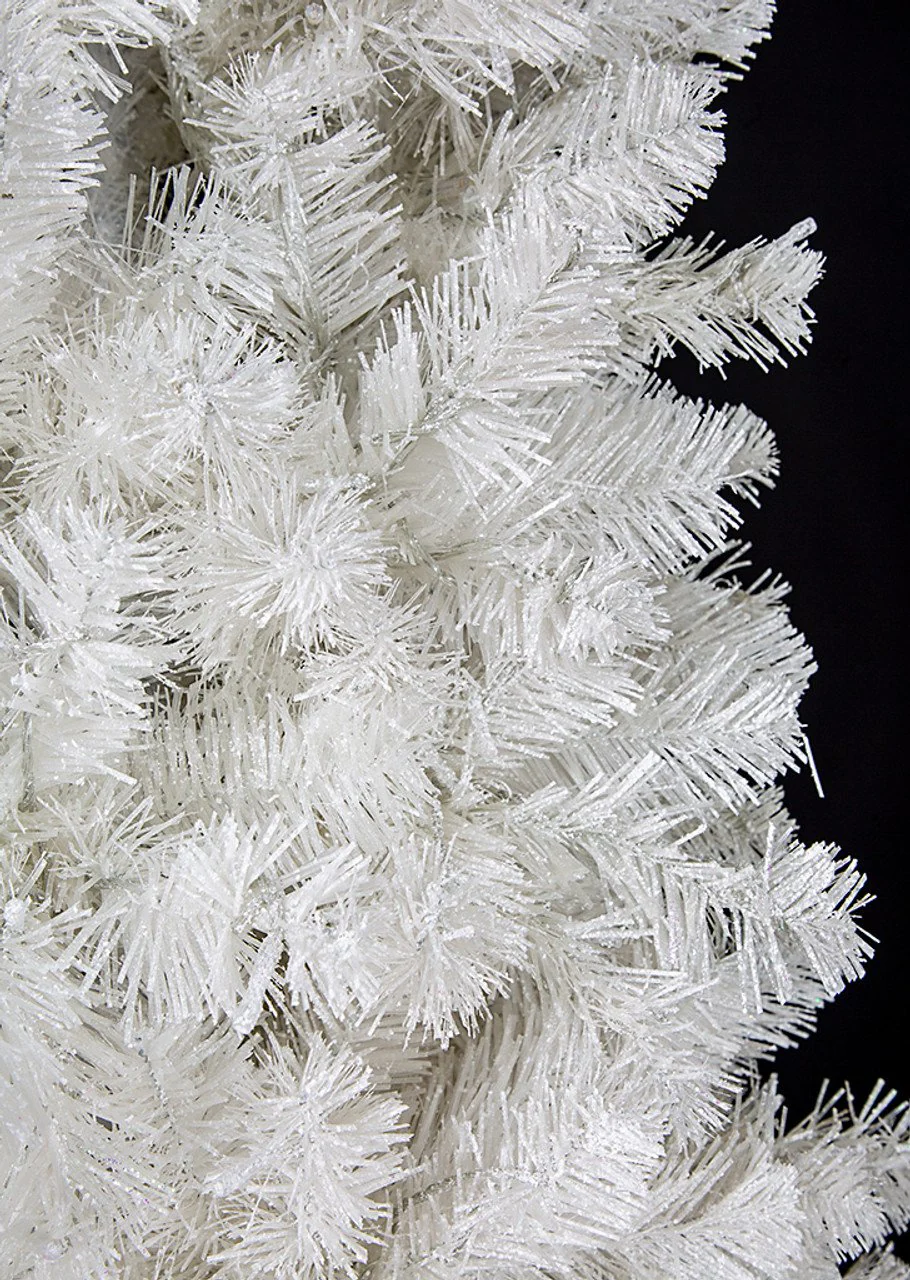 24" Flocked Artificial White Spruce Wreath, LED Pre-Lit (Cool White) -White - Image 3