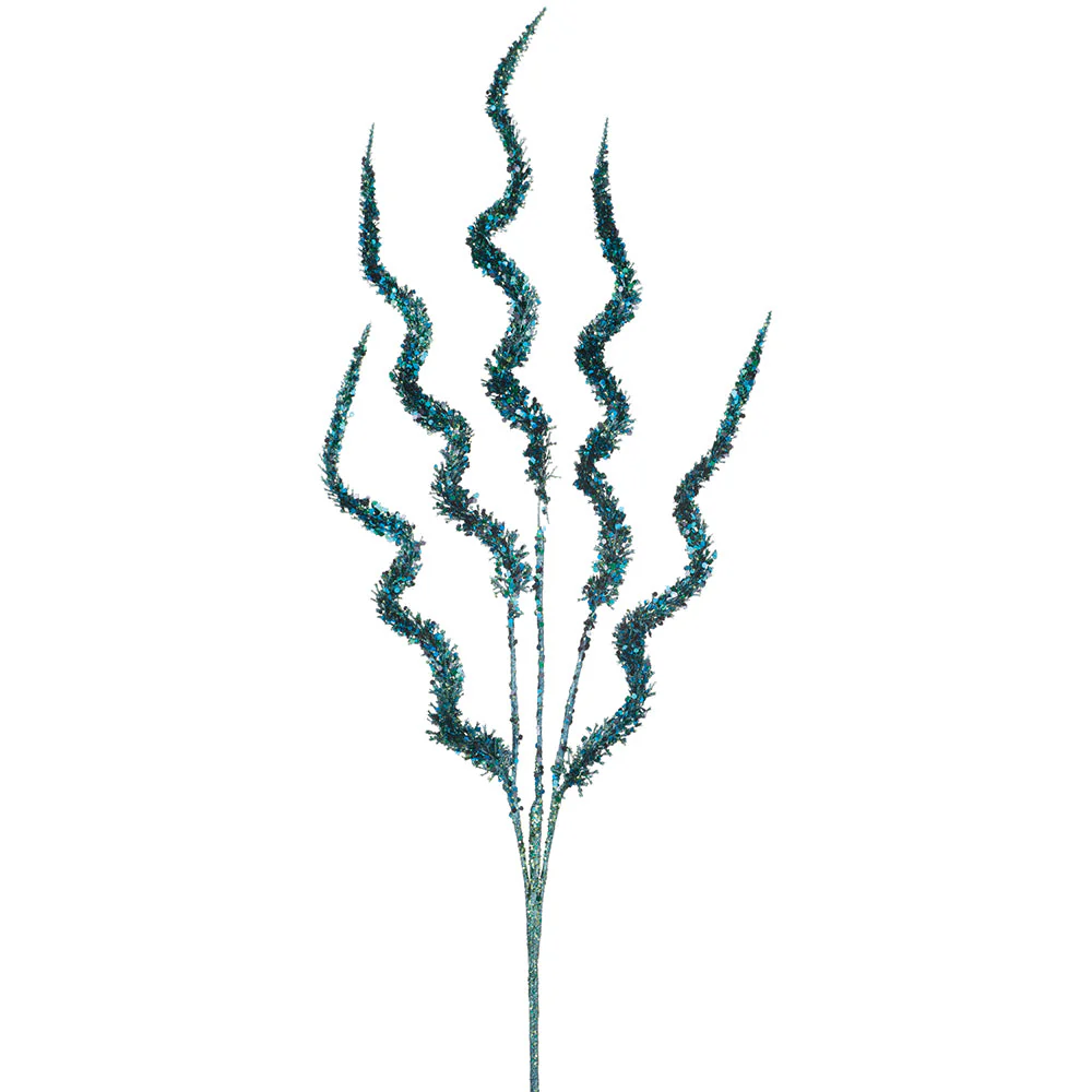 24" Glittered Artificial Amaranthus Flower Stem -Peacock (Pack of 12)