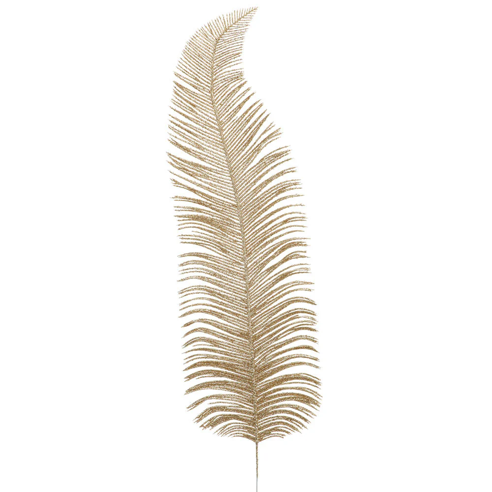 24" Glittered Artificial Plastic Feather Stem -Champagne (Pack of 36)