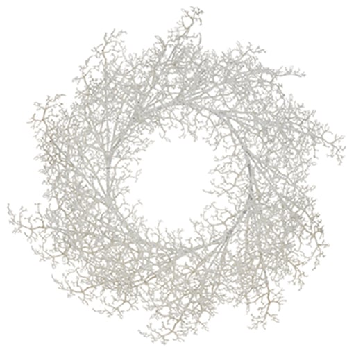 24" Glittered Artificial Plastic Twig Wreath -White (Pack of 4)