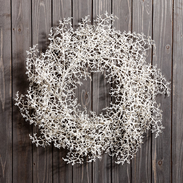 24" Glittered Artificial Plastic Twig Wreath -White (Pack of 4) - Image 2