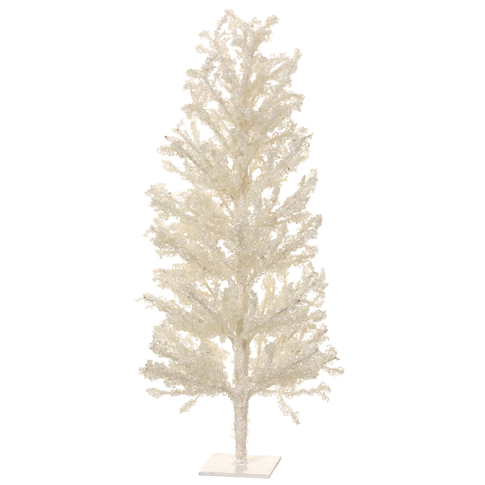 24" Iced Artificial Twig Tree w/Stand -White (Pack of 2)