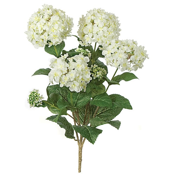 24" IFR Artificial Hydrangea Flower Bush -Cream/Yellow (Pack of 6)