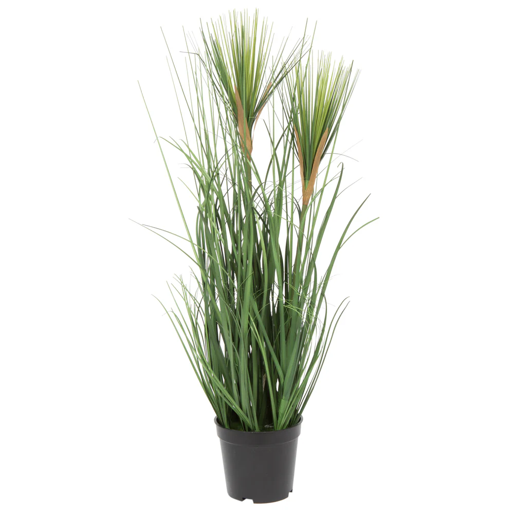24" IFR PVC Brushed Grass Artificial Plant w/Pot -Green