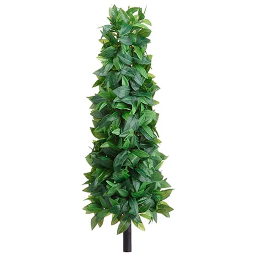 2'4" Laurel Leaf Cone-Shaped Artificial Topiary Stem -Green (Pack of 2)